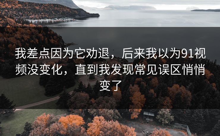 我差点因为它劝退，后来我以为91视频没变化，直到我发现常见误区悄悄变了
